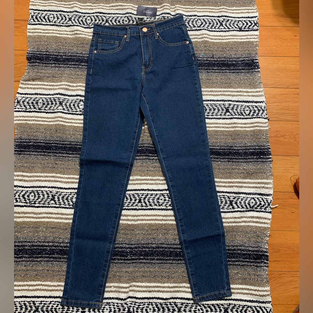 Dark blue High waisted skinny jeans